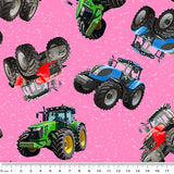 4100P - Mixed Tractors on Pink