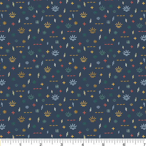 Phoebe Fabrics - Canoe Routes PH0389 - Marine Ditzy